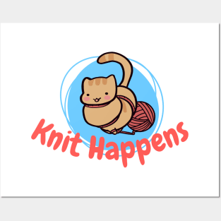 Knit Happens Silly Cat Posters and Art